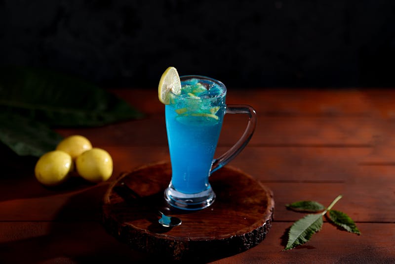 Fresh lemonade drink with ice and mint